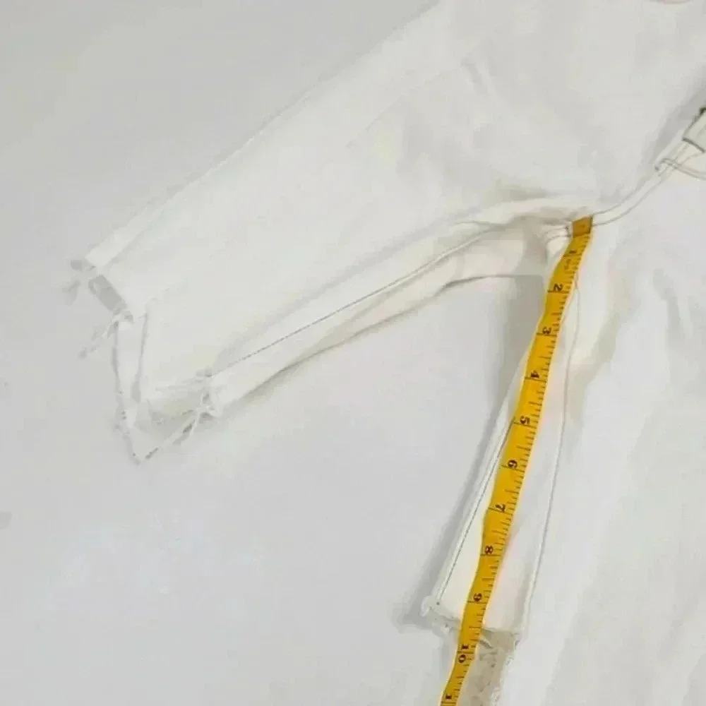 Frame La Vintage Bermuda long denim white shorts